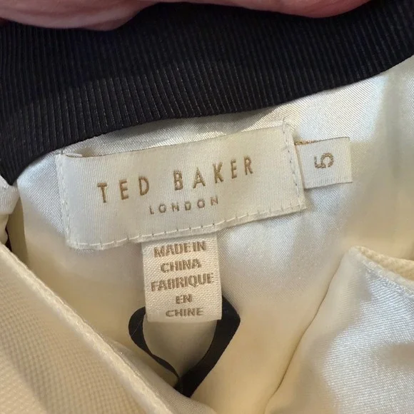 Ted Baker London Jumpsuit Wide Leg cross back lyda Ivory Black - Picture 7 of 9